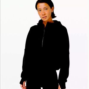 Scuba oversized cropped 1/2 zip hoodie xs/s